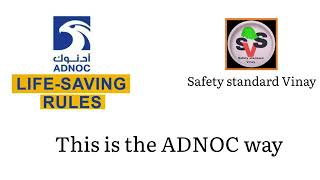 ADNOC 10 Life Saving Rules | What are LSRs (Hindi & English) @safetystandardvinay