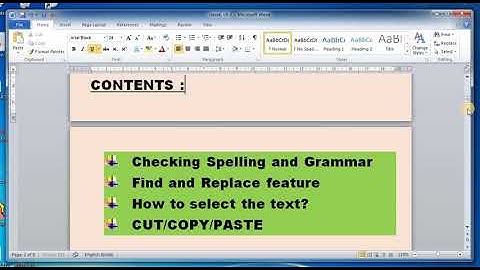CLASS 4, COMPUTER, CH 3, Moving Ahead in MS WORD 2010, PART - 1