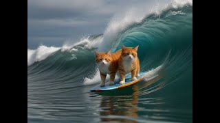 Cat Loves Surfing