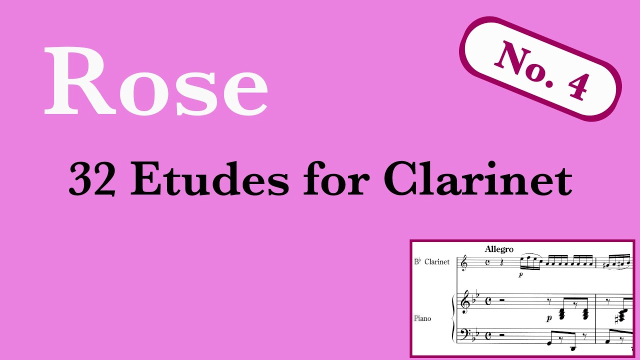 Rose - 32 Etudes for Clarinet and Piano #4 (Piano Karaoke) - YouTube