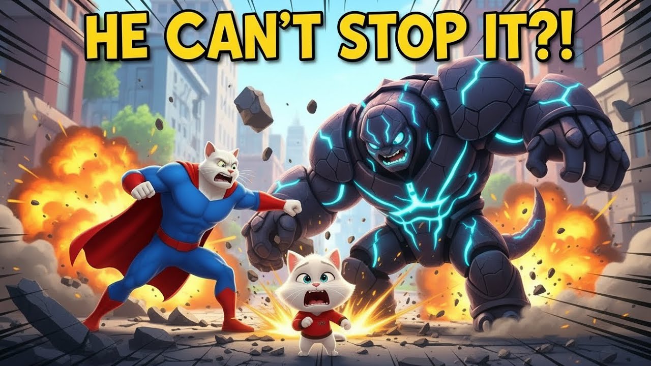 💥😱 The Stone Giant Grabbed the Kitten — Then Dad Showed His True Power