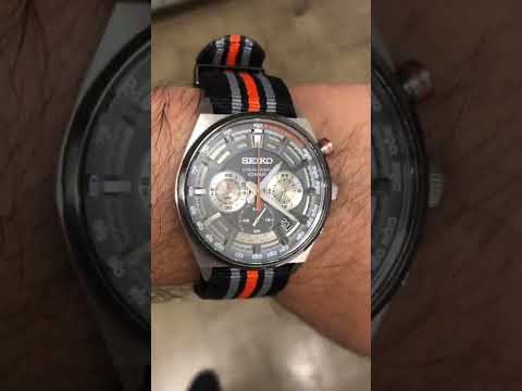 Seiko Urban Sports Men S Striped Fabric Strap Watch SSB403P1 