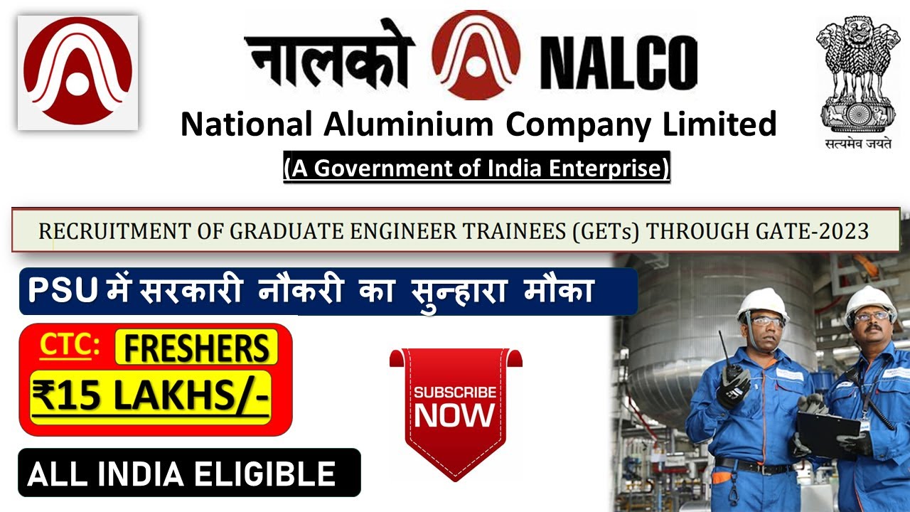 NALCO INDIA RECRUITMENT 2024 GATE 2023 SCORECARD ELIGIBLE FRESHERS