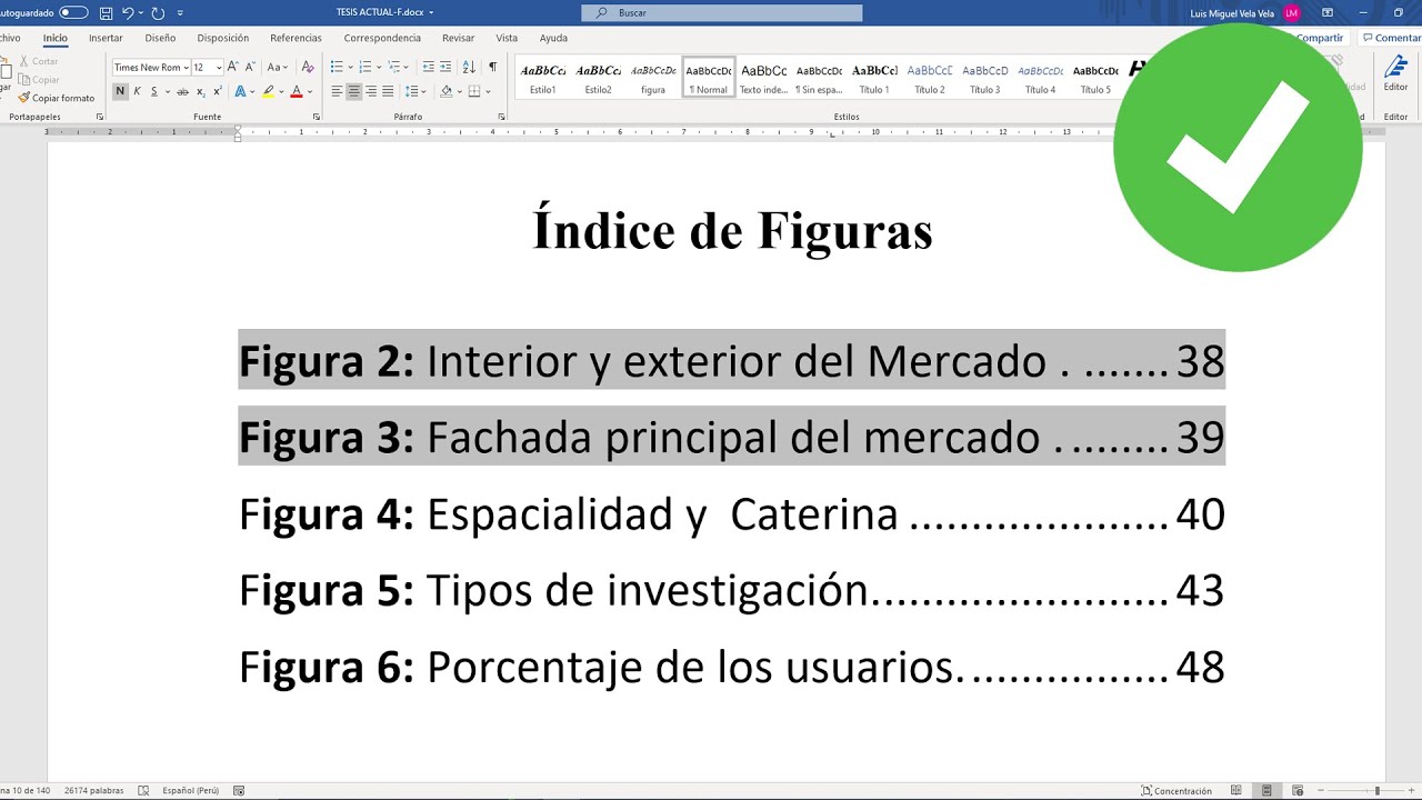 Como hacer un indice de tablas en word