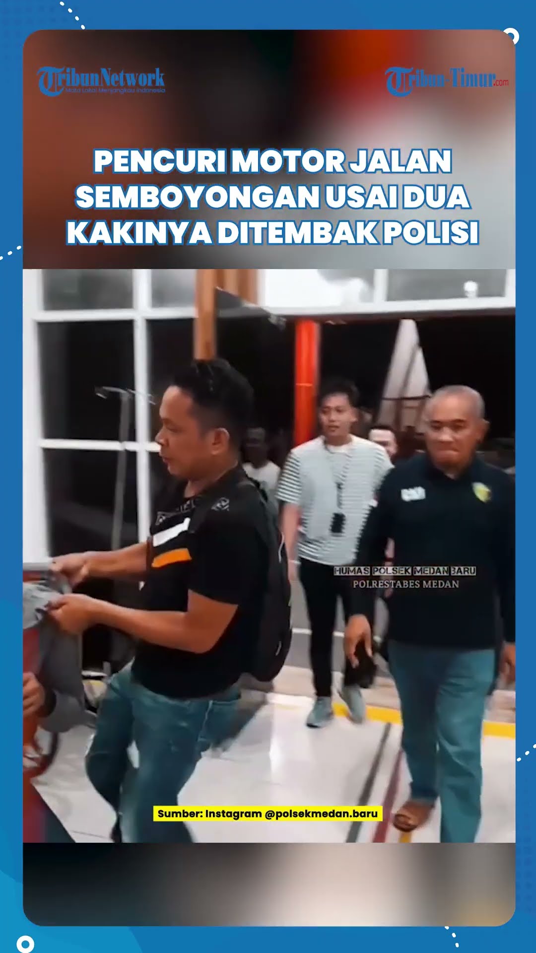 Polisi Tembak Kaki Pelaku Curanmor di Parkiran Plaza Medan Fair