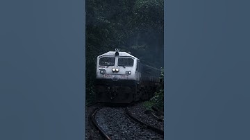 Train crossing dudhsagar waterfall✨️ #indianrailways #railway #train