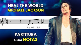 Heal The World | Partitura com Notas para Flauta Doce, Violino + Playback | Michael Jackson