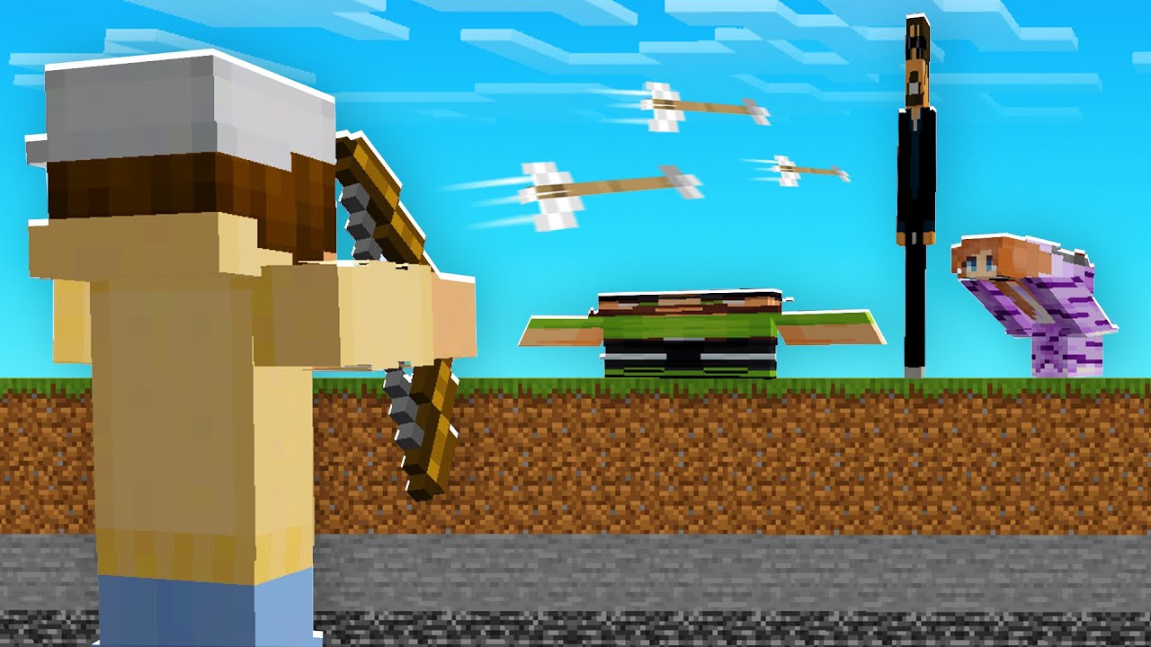 Archers vs Runners with Different Sizes in Minecraft