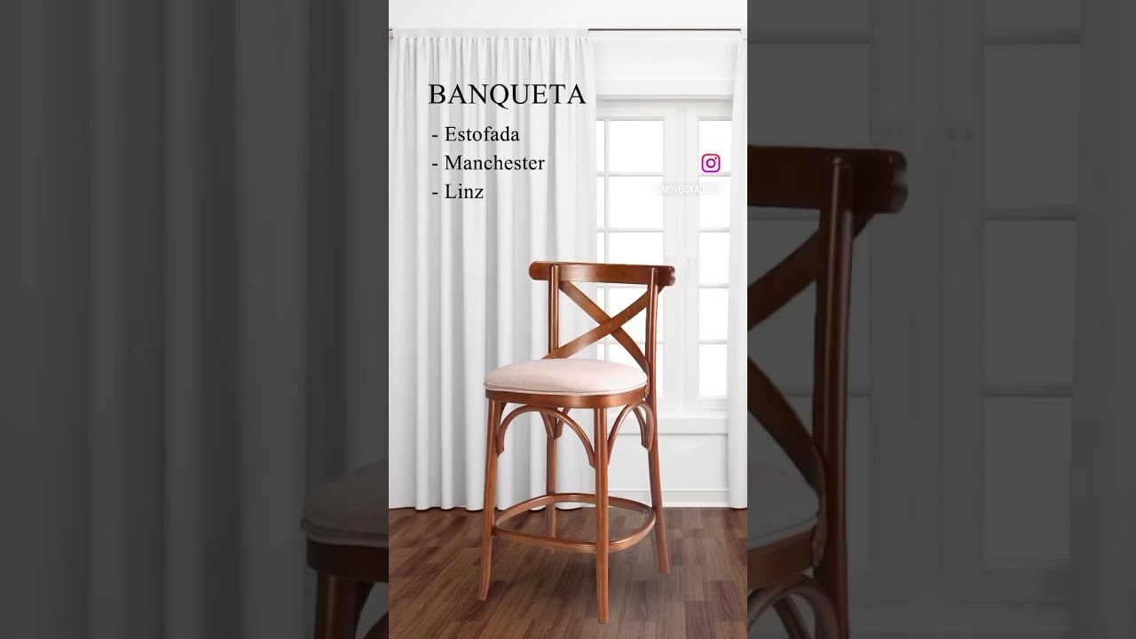 Banqueta Madeira estofada Manchester Linz