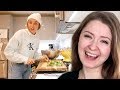 COOKING A HEALTHY DINNER i'm an adult now - Emma Chamberlain Reaction