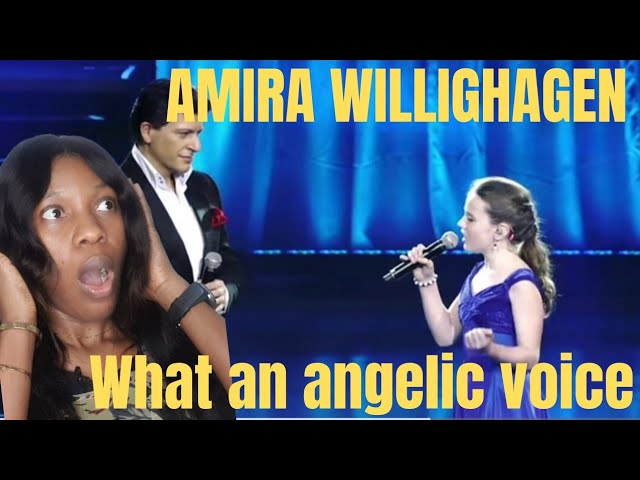 FIRST TIME REACTING ON AMIRA WILLIGHAGEN ~O Sole Mio ( English subtitle ) epic 😱😱 class=
