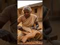 Grandma is making wooden birds with her own hands. /amazing wooden sculpture art work dadi maa #work