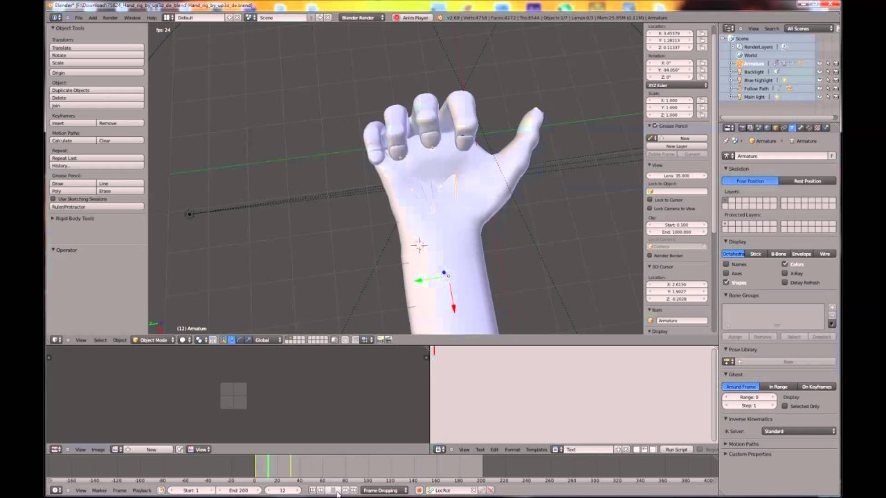 Basic Rigged Hand Animation (Blender) YouTube