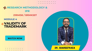 Research Methodology & IPR, Module 4, Validity of Trademark #trademark #vtu #researchmethodology #be