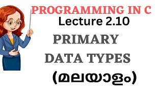 Primary Data Types in C language