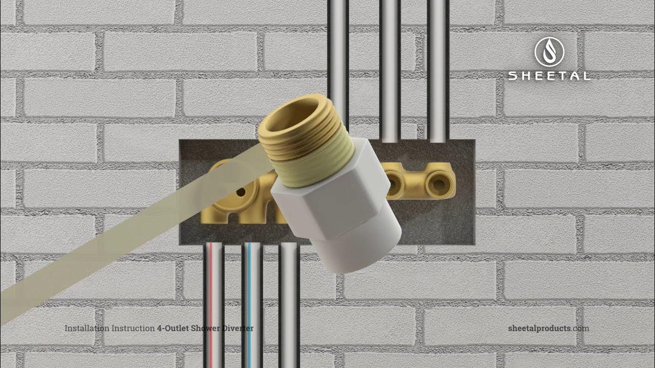 4 Outlet Shower Diverter Installation Guide Animation 3D Explainer