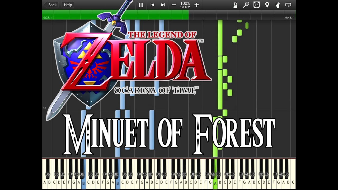 Zelda Ocarina Of Time Minuet Of Forest (Synthesia) YouTube