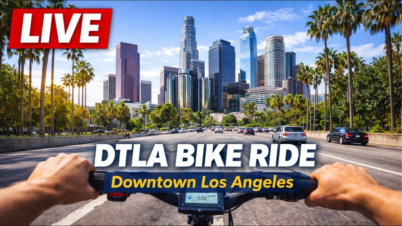 🔴 LIVE: Los Angeles Downtown | Bike Ride | Checking Out the City In Real Time