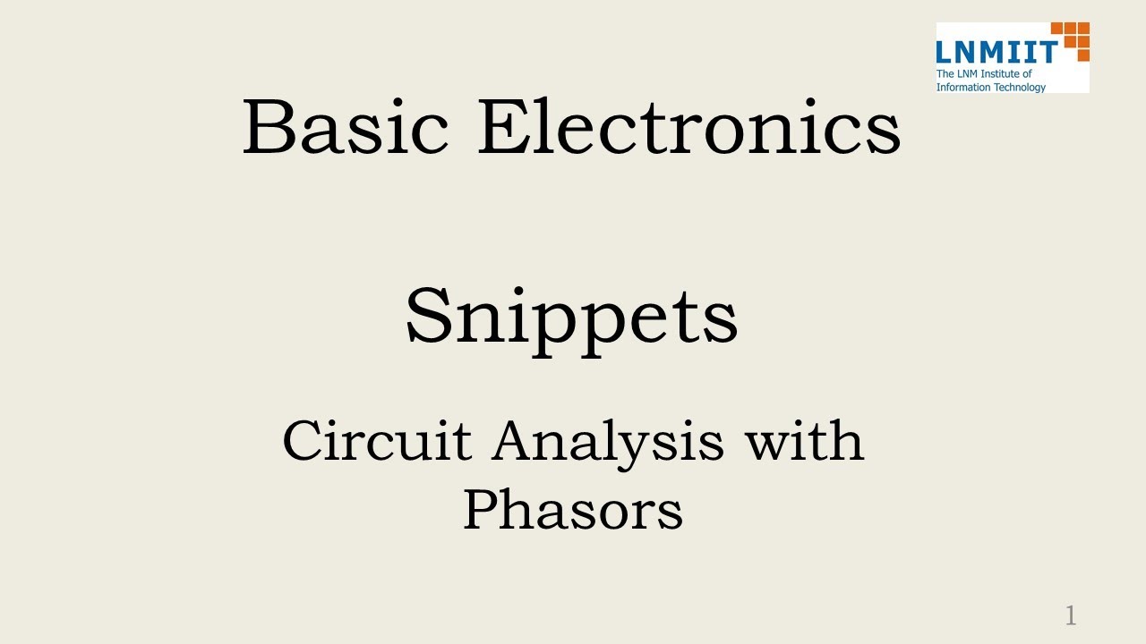 Circuit analysis with Phasors - YouTube