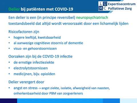 COVID-19 en palliatieve zorg – basisscholing 6. Delier