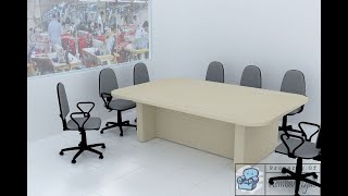 Desain Meja Rapat Kantor Untuk  10 Orang  Dilengkapi Roda Tersembunyi