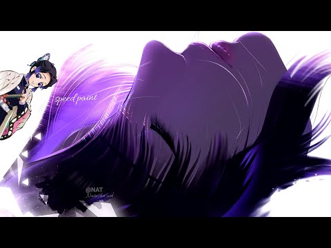 Shinobu's drawing in one hour in a realistic style 💜🌠 finger artist Ibis paint user