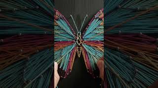 Full DIY String Art Butterfly Tutorial 🦋 Satisfying Crafts! #craftingwithai #easydiy #shorts Guide