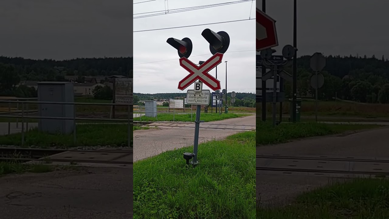 Latvian railroad crossing in milzkalnē