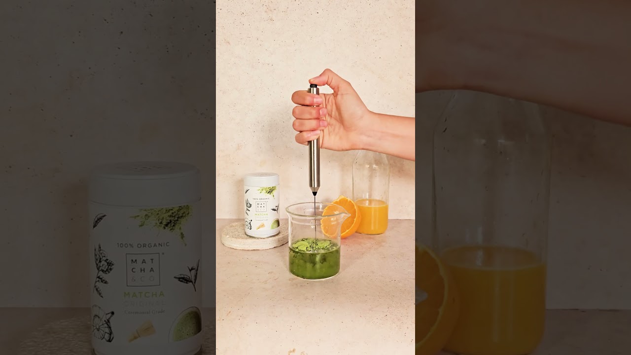 Té matcha con zumo de naranja 🍊
