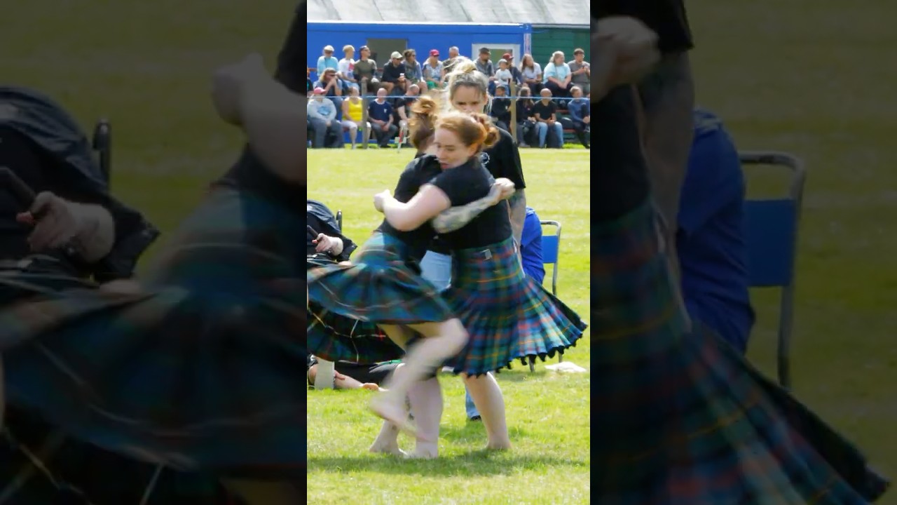 Scottish Women Wrestling in Kilts 