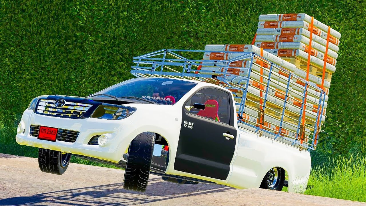 ขับรถคอกVigoแชมป์ทรงหมาแหงนไปขนปุ๋ย แบกจนหน้าลอย!! Farming Simulator 19