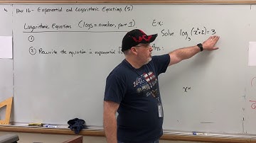 HW 18 (5) Exponential and Logarithmic Equations - Logarithmic Equations (logs = number, part 1)