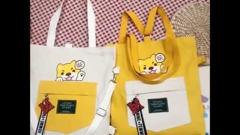 Túi vải tote đi học đi chơi đi làm thời trang  cao cấp chú chó đáng yêu TH10