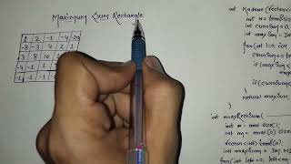 Maximum sum rectangle gfg potd solutions 