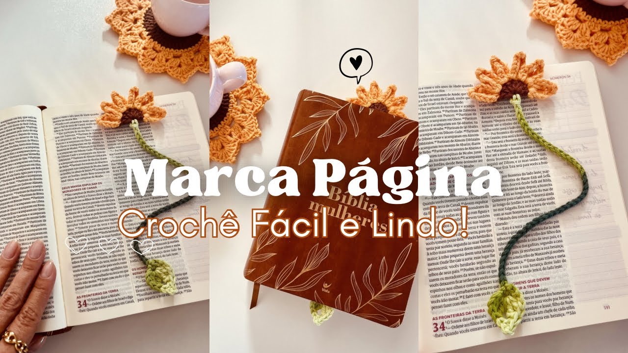 Marca-página Luz do Girassol 🌻 | Crochê fácil para iniciantes