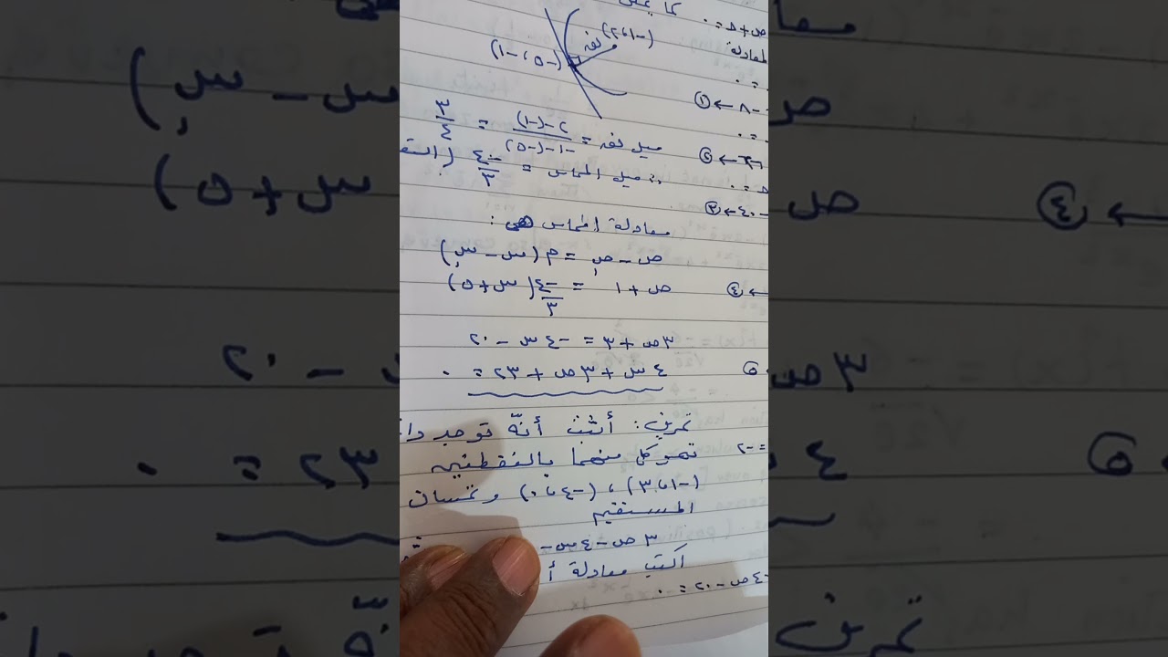 دائرة تمر بثلاث نقاط ومعادلة المماس