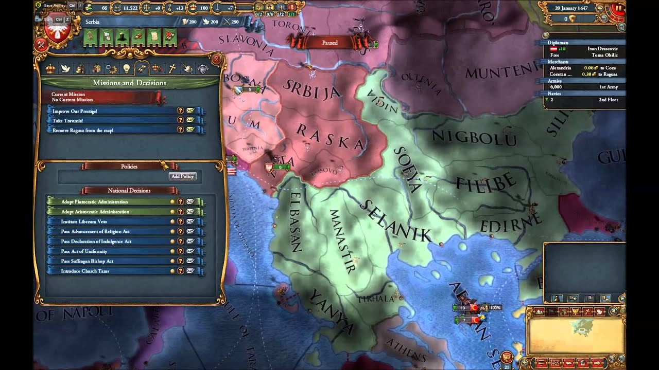 The Lay of the Land EU4 Serbia pt1 YouTube