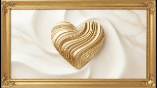 Golden Heart in Marble Frame | 4K Elegant Ambient Art  ✨ screenshot 3