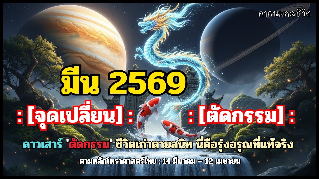 ราศีมีน 2569 ดาวใหญ่ย้าย! ♓🐲 จุดเปลี่ยนชีวิตครั้งมโหฬาร (จากปลาน้อยกลายเป็นมังกร) #คาถามงคลชีวิต