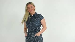 Pure Golf - Rise Cap Sleeve Polo Shirt - Navy - Model Video