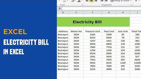 MS Excel mein Electricity bill kaise banaye in hindi | How to create Electricity bill in MS Excel
