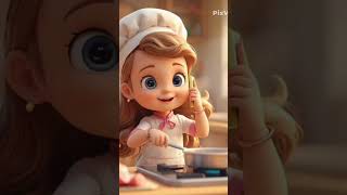 Cute Baby Girl Cooking