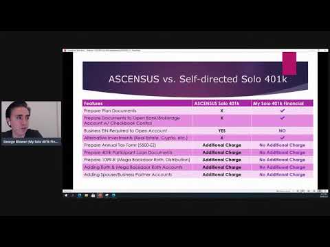 Solo 401k Webinar - Ascensus Individual K Review - How to Change Providers (Restatement)