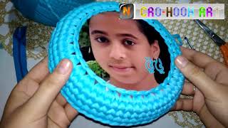 كروشيه شنطه أطفال مدوره بوش خشب|Crochet wooden circle bag for kids