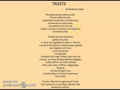 Poesia Di Natale Umberto Saba.Saba Trieste Spiegazione Della Poesia Youtube