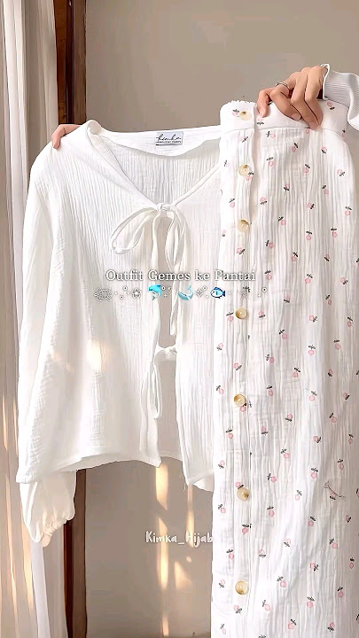 OUTFIT GEMES KE PANTAI | LINK PRODUK DI BIO | OOTD HIJAB REMAJA #shortsvideo #ootdhijabremaja