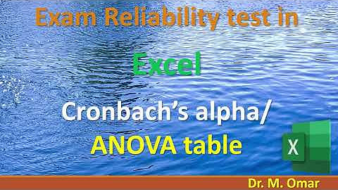 Description of MCQ Exam Reliability test in Excel using Cronbach’s alpha calculated from ANOVA table