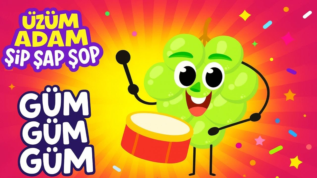 Üzüm Adam Şip Şap Şop | Meyve Şarkıları | Karpuz Adam | Ceviz Adam | Eğlenceli Bebek Şarkıları