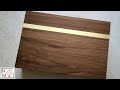 Modern Brass Inlay Walnut Box