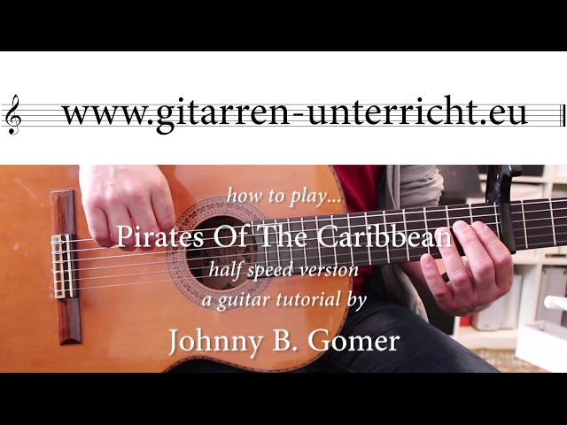 Pirates Of The Caribbean Tutorial Half Speed 70 bpm with TAB - YouTube